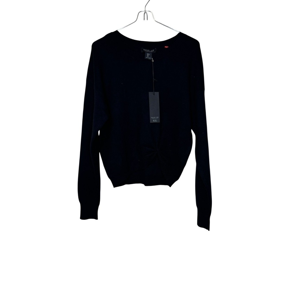 Rachel Zoe‎ Women's Sweater Long Sleeve Cropped Knit Pullover Black Large NWT